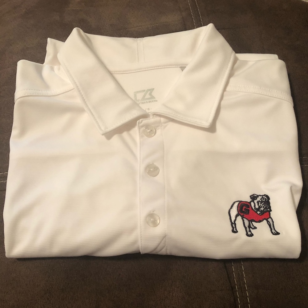 UGA Polo Large Georgia Cutter and Buck White